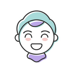 Obraz premium Happy face illustration with smiling expression against a simple background 