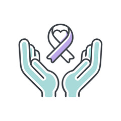 Obraz premium Hands Holding a Heart-Shaped Ribbon Symbolizing Hope 