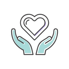 Hands Holding Heart Icon Symbolizing Hope  