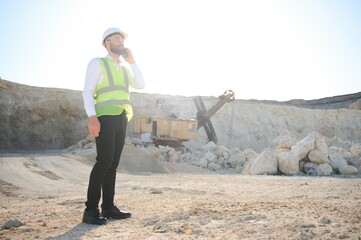 Quarry worker doing a quality check