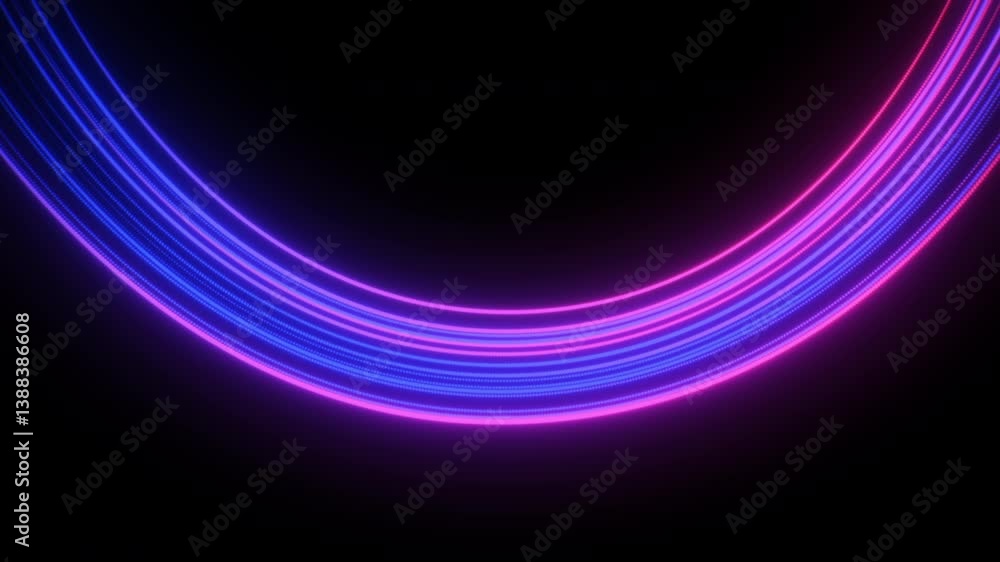 Poster elegant abstract magenta neon curves in soft glowing animation, seamless loop in 4k