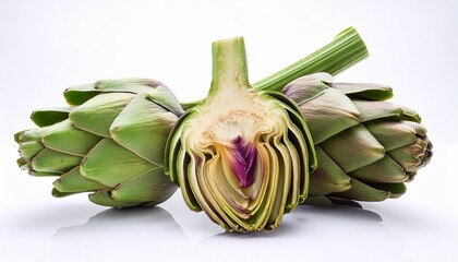 Naklejka premium artichokes on a white background