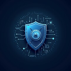 abstract blue background with binery code lock