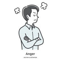 怒っている若い男性