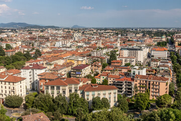 Fototapeta premium Aerial view of the Lower Town in Bergamo, Italy