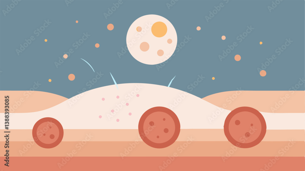Poster nanotechnology in action a dynamic illustration of nanoparticles working on a skin surface where age