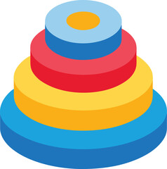 toy plastic stacking rings vector art illustration