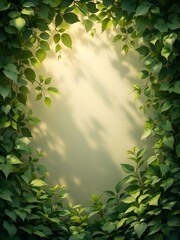 Nature's Embrace: Lush greenery framing a soft and inviting backdrop, capturing the essence of tranquility and natural beauty product background
