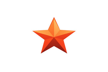 Obraz premium An orange star with gradient design stands out against plain background, symbolizing achievement and excellence. five pointed shape is simple yet striking, evoking sense of recognition and success