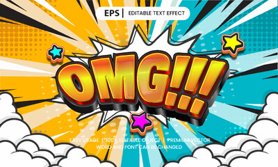 Retro Editable text effect comic style Premium vector