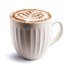 Obraz premium Pumpkin spiced latte with foam art and nutmeg in a white mug