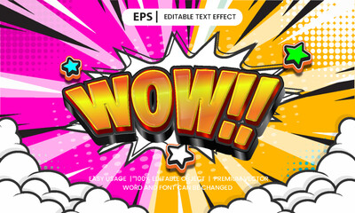 Retro Editable text effect comic style Premium vector