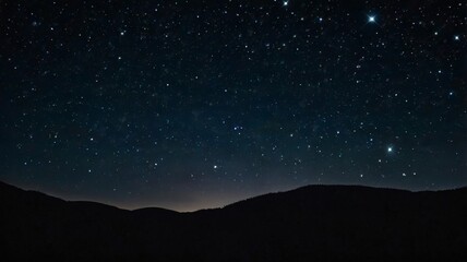 night sky with stars and mountains