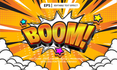 Retro Editable text effect comic style Premium vector