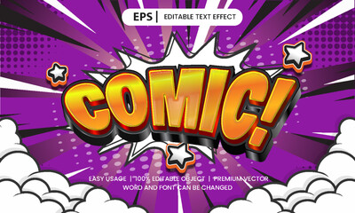 Retro Editable text effect comic style Premium vector