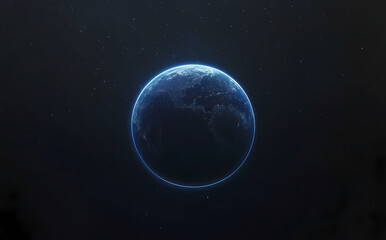 Obraz premium Our Blue Planet: A captivating view of our planet Earth, showcasing its serene beauty and vastness against the backdrop of the star-studded cosmos.