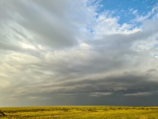 Obraz premium Approaching storm covering the savannah in Kenya, Africa