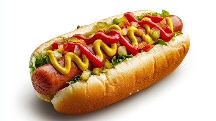 Colorful hot dog delight a festive culinary presentation