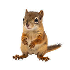 Obraz premium A baby squirrel stands on a transparent background.