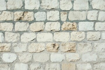 Fototapeta premium Rustic white brick wall with weathered texture. AI generative