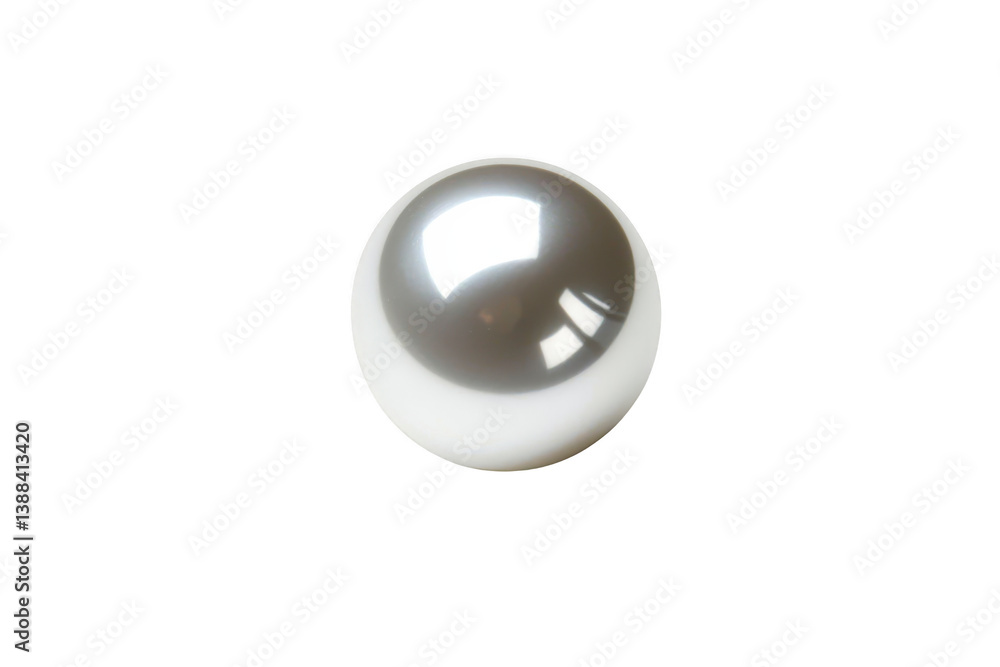 Poster a shiny, reflective silver sphere is centered plain transparency background, showcasing its smooth s