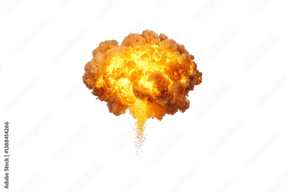 Aufkleber a fiery explosion with bright orange and yellow flames erupts, creating dramatic and intense visual 