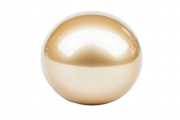 A shiny golden sphere with reflective surface, isolated on transparency background, exudes elegance and simplicity. Perfect for design and decoration concepts