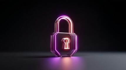 Cybersecurity Cybersecurity Lock Perspective Purple