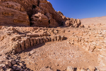 House remnants at Beidha (Bayda) Neolithic archaeological site near Petra, Jordan