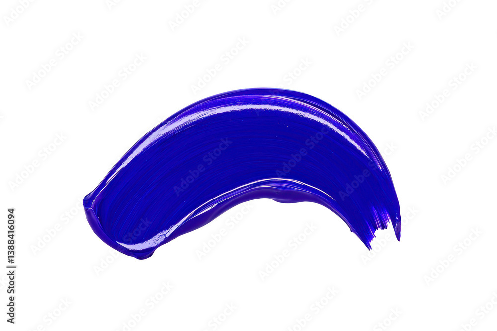 Poster a vibrant blue paint stroke on transparency background showcases smooth, glossy texture and dynamic 