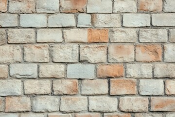 Fototapeta premium Rustic white brick wall with weathered texture. Artificial Intelligence image