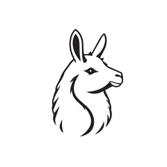 Fototapeta premium Llama head vector silhouette art illustration. Head of a Llama. Vector illustration of a Llama.
