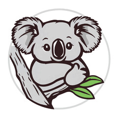 A cute Koala Vector Icon Illustration. Koala logo. Vector illustration.