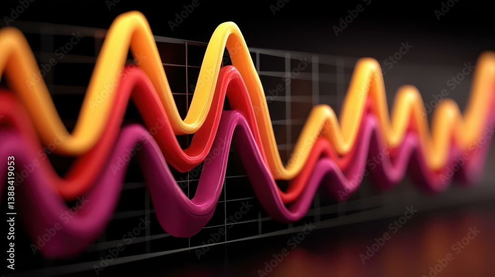 Poster dive into market trends with a closeup view of financial graphs showcasing dynamic data and stock an