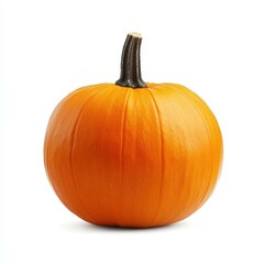 Obraz premium Fresh half Thai pumpkin, vibrant orange flesh displayed on a clean white background, perfect for culinary use.