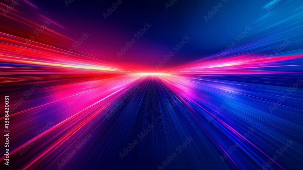 Poster dynamic light streaks create a vibrant atmosphere in an abstract visual display at night