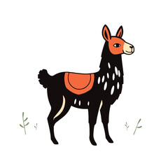 Obraz premium Cute illustration of Llama. Vector Illustration of a Llama 