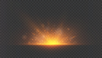 Solar explosion with glowing particles and radiant glow on transparent background. Ideal for space visual effects, star phenomena, solar energy effects, space animation. © MAKSYM