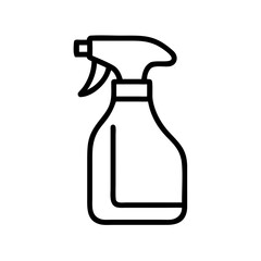 Cleaning spray bottle outline illustration on white background  