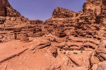 Wadi musa canyon in the ancient city Petra, Jordan