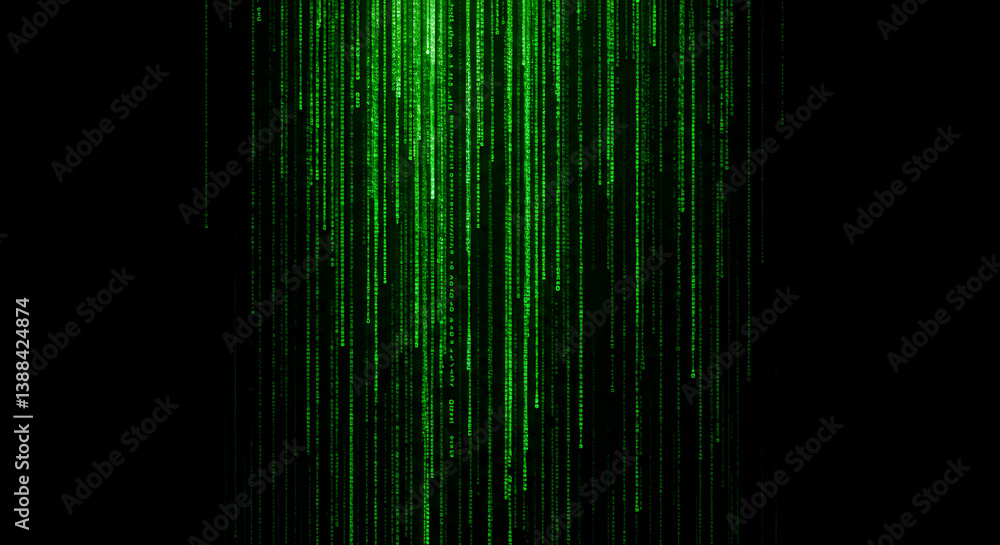 Aufkleber abstract digital code falling down vertical lines