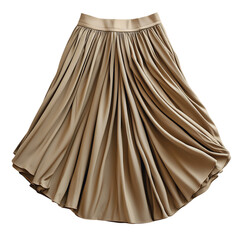 A Stylish Midi Skirt with Pleated Skirting Isolated on Transparent Background