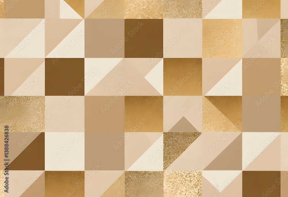 Poster abstract beige and gold texture, warm geometric design creates depth. elegant angular shapes transit