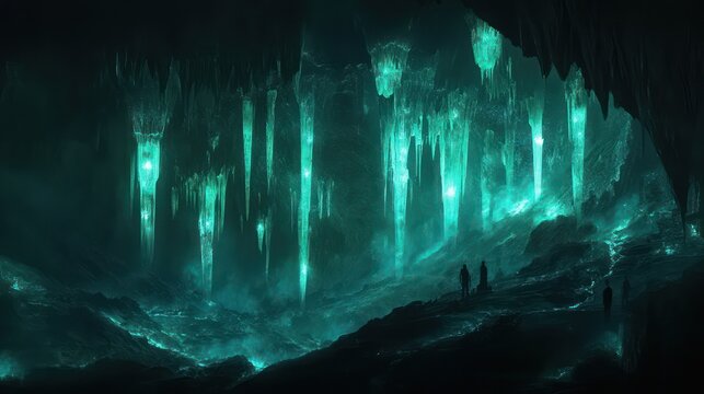 Abstract Luminous Columns Background