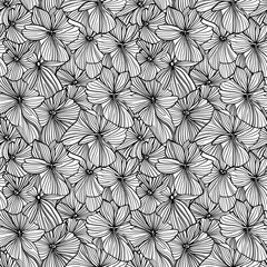 a black and white floral pattern