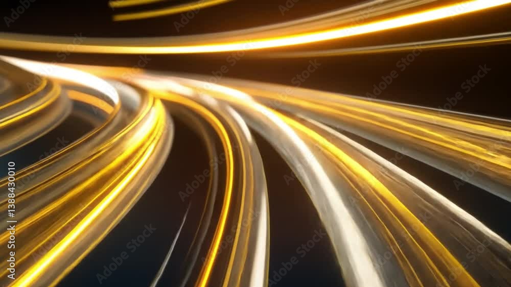 Poster dynamic light trails vibrant abstract background of golden energy and motion, showcasing illuminatio