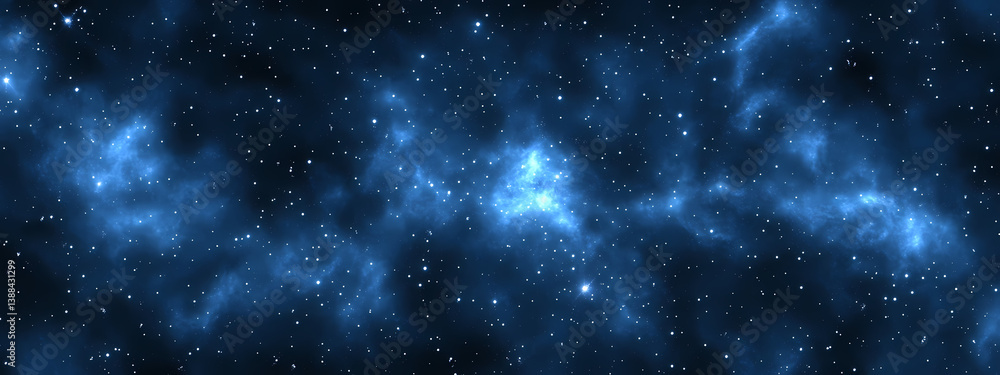 Poster celestial canvas: an ethereal display of nebulas and countless stars in a deep cosmos. the vibrant i