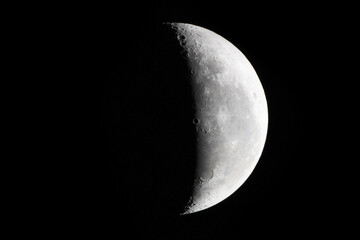Waxing crescent moon as background