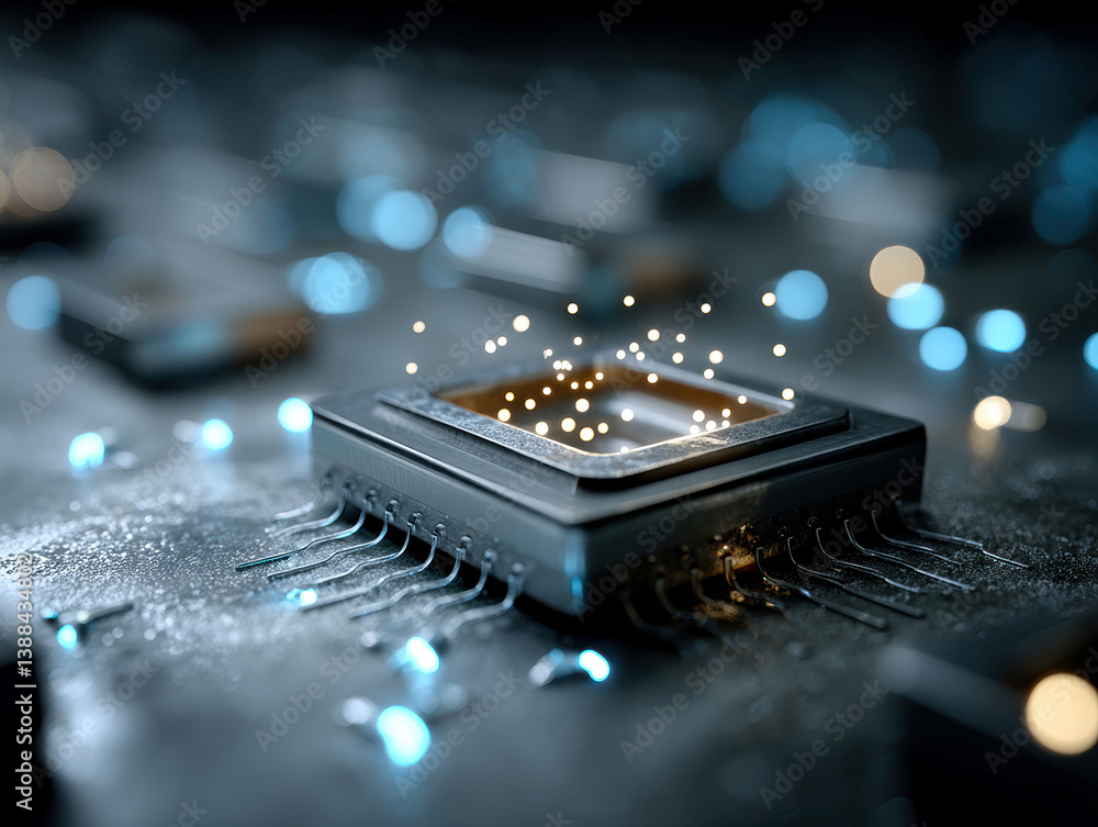 Poster image illustrates high-performance computing or advanced technology, symbolized by a close-up of a c