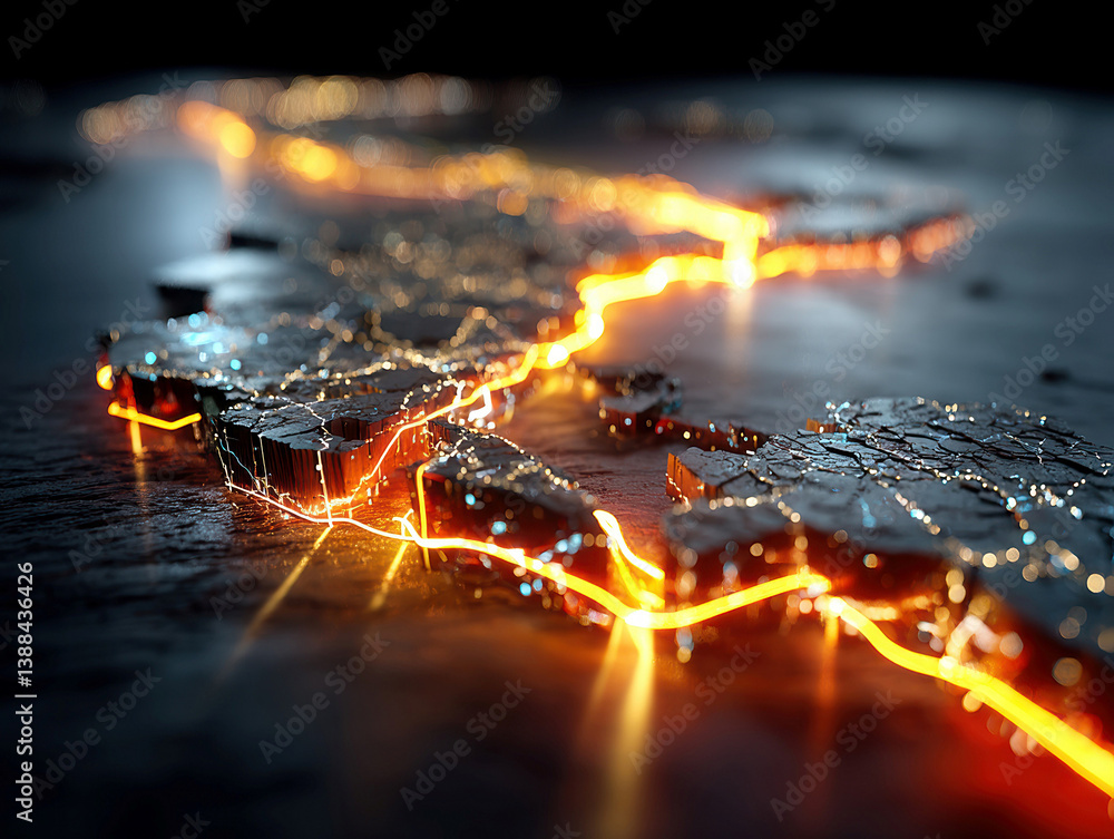 Poster an abstract image symbolizing digital technology, complexity, innovation, and data flow - ai-generat